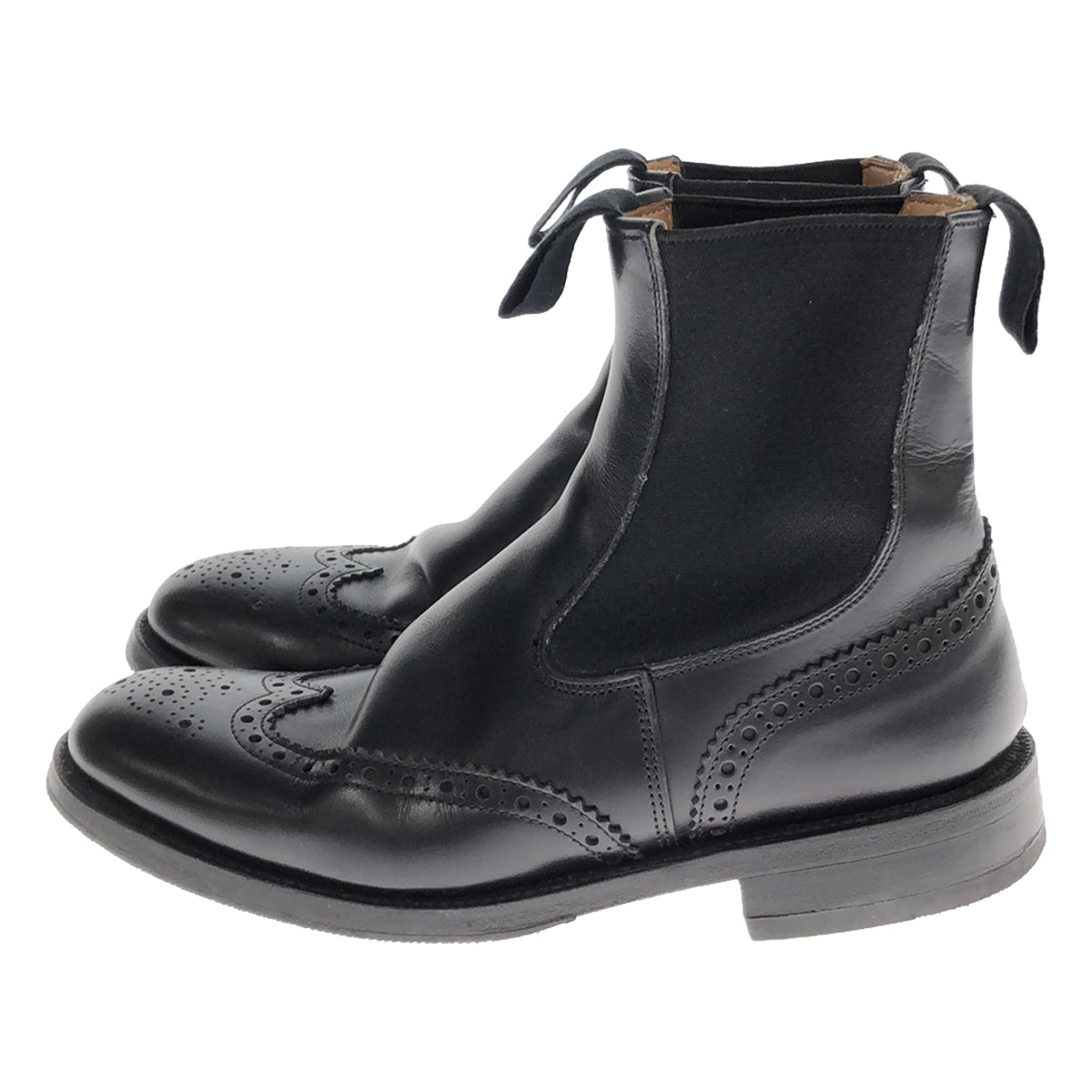 Tricker's | Wingtip side gore boots | 6-4 | Black | Women's