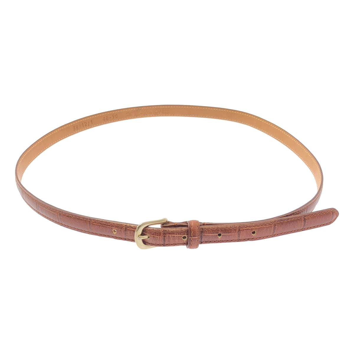 Felisi | 皮革壓花金扣皮帶 | 尺寸 48-90 | 棕色/金色 | 男款