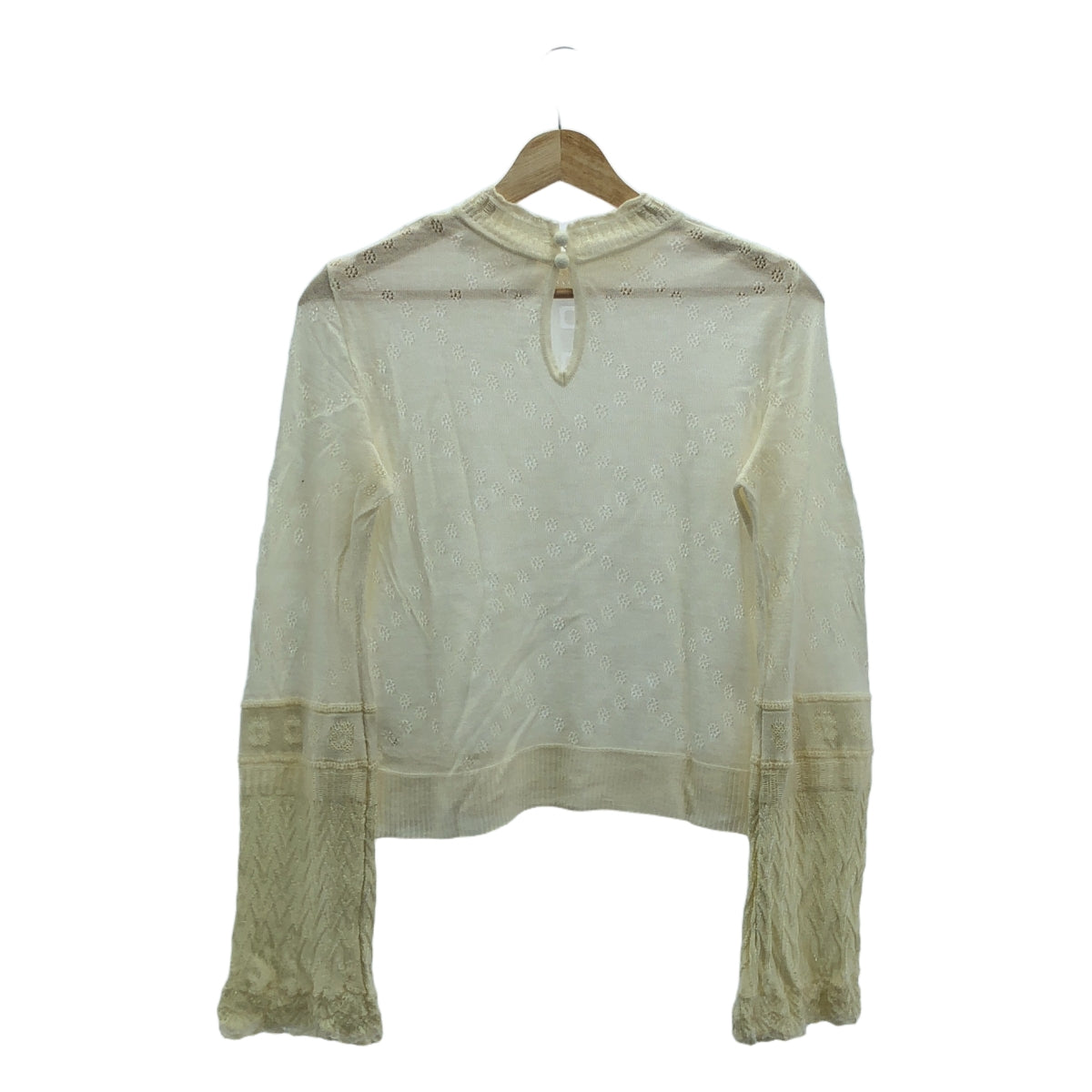 Mame Kurogouchi / マメクロゴウチ | 2020AW | Floral Cut-Jacquard Top With Knitted Sleeve ジャガードトップス | 2 | ホワイト | レディース