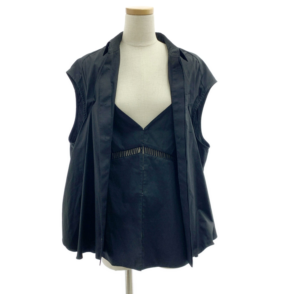 sacai | 2024SS | 棉質對接無袖襯衫 | 尺寸 1 | 女款