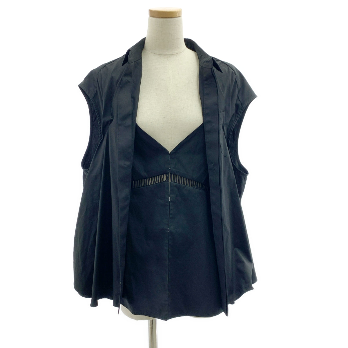 sacai | 2024SS | 棉質對接無袖襯衫 | 尺寸 1 | 女款