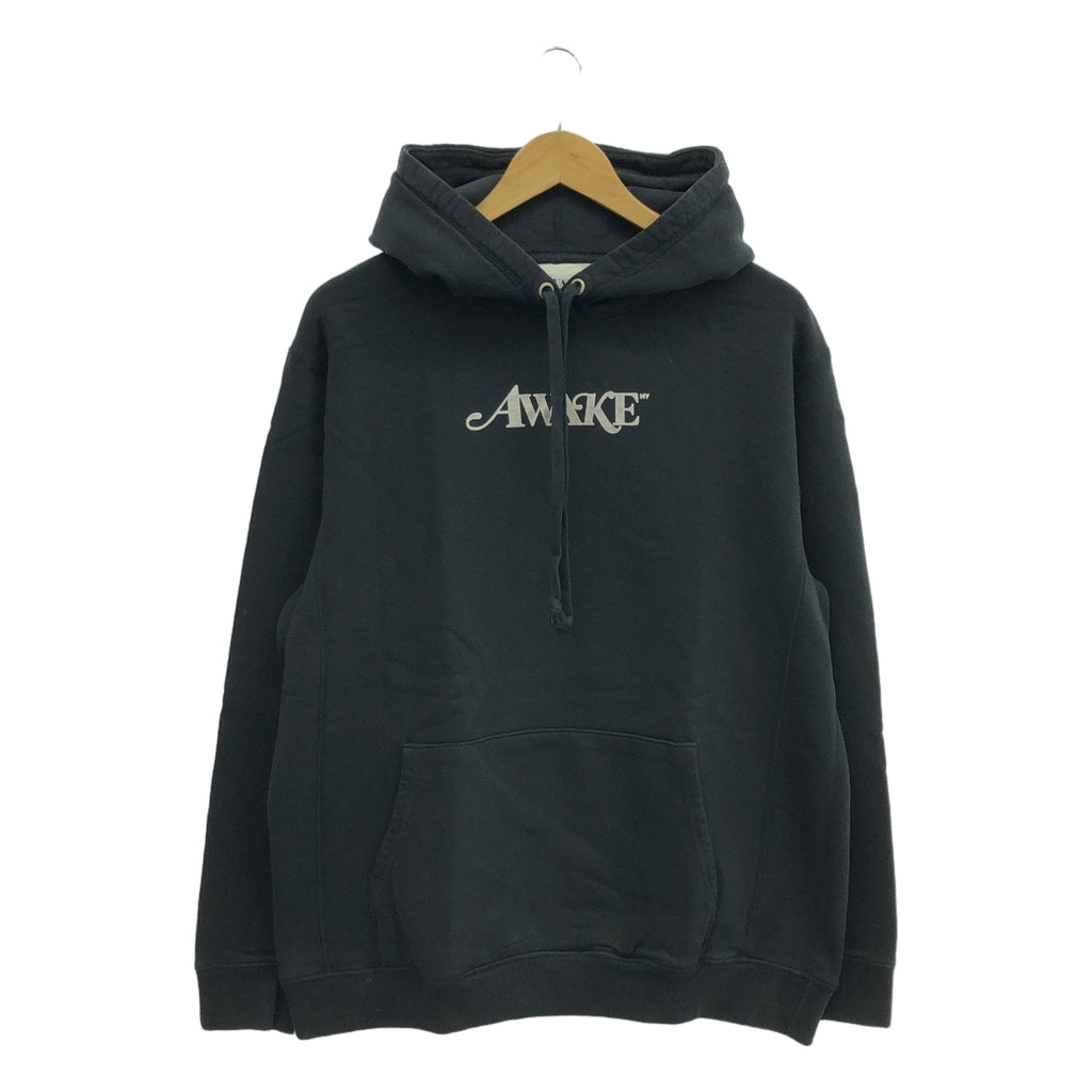 【美品】  AWAKE NY / アウェイクニューヨーク | METALLIC FOIL LOGO HOODIE メタリックロゴ スウェットパーカー | M | ブラック | メンズ