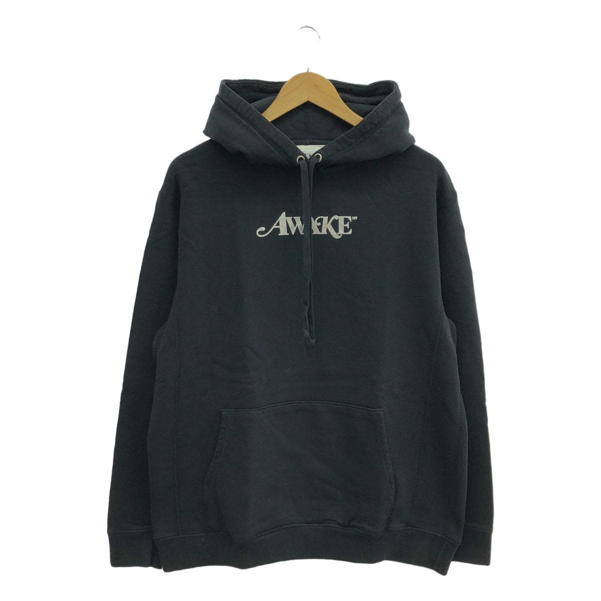 【美品】  AWAKE NY / アウェイクニューヨーク | METALLIC FOIL LOGO HOODIE メタリックロゴ スウェットパーカー | M | ブラック | メンズ