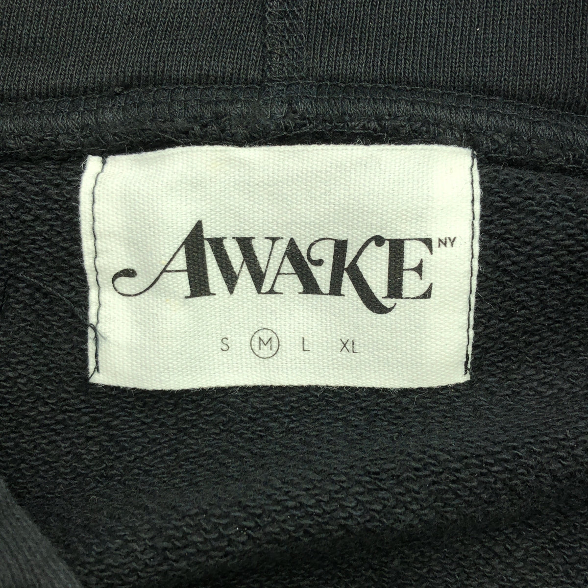 【미품】 AWAKE NY / 어웨이크 뉴욕 | METALLIC FOIL LOGO HOODIE 메탈릭 로고 스웨트 파커 | M | 블랙 | 남성