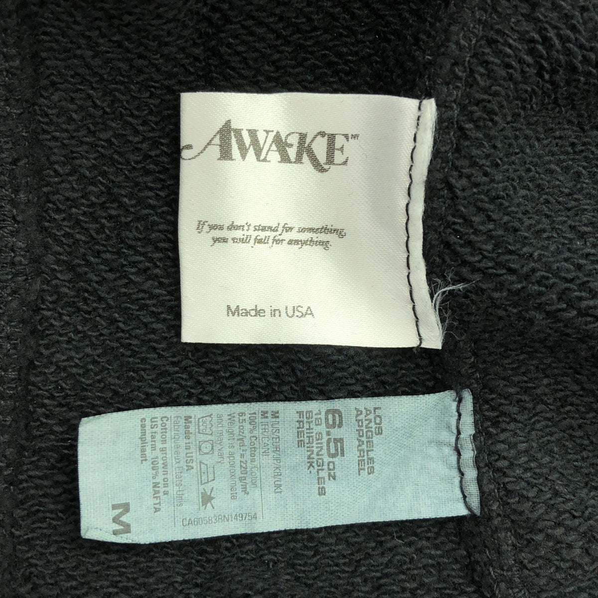 【美品】  AWAKE NY / アウェイクニューヨーク | METALLIC FOIL LOGO HOODIE メタリックロゴ スウェットパーカー | M | ブラック | メンズ