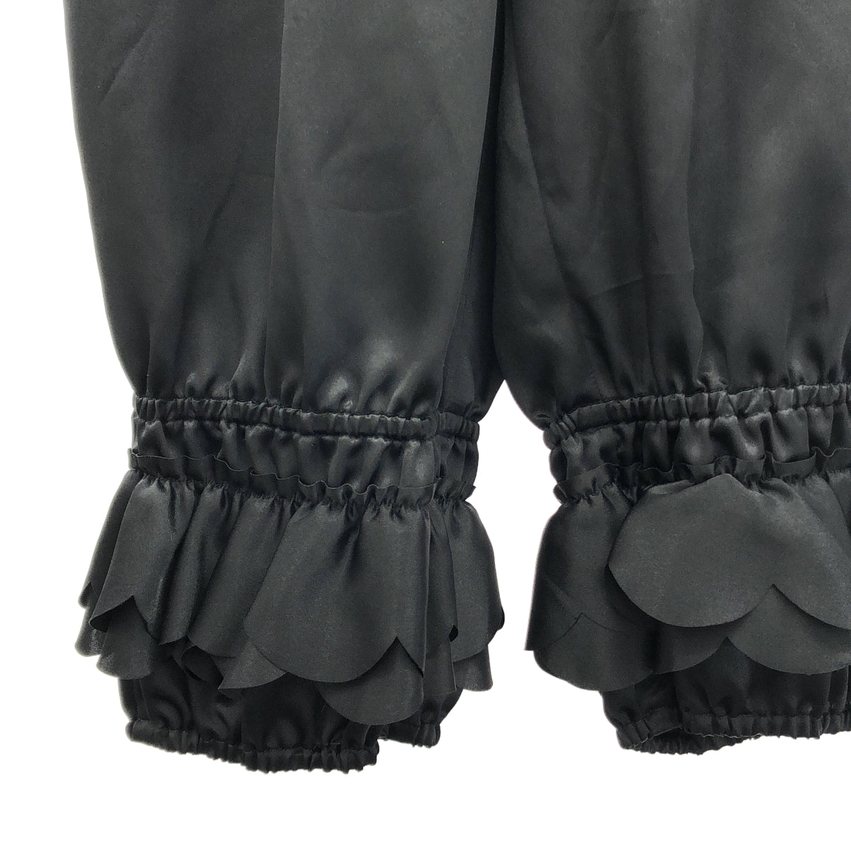 COMME des GARCONS COMME des GARCONS / コムコム | ポリエステル スカラップ ドローストリング ウエストゴム  イージーパンツ | S | レディース