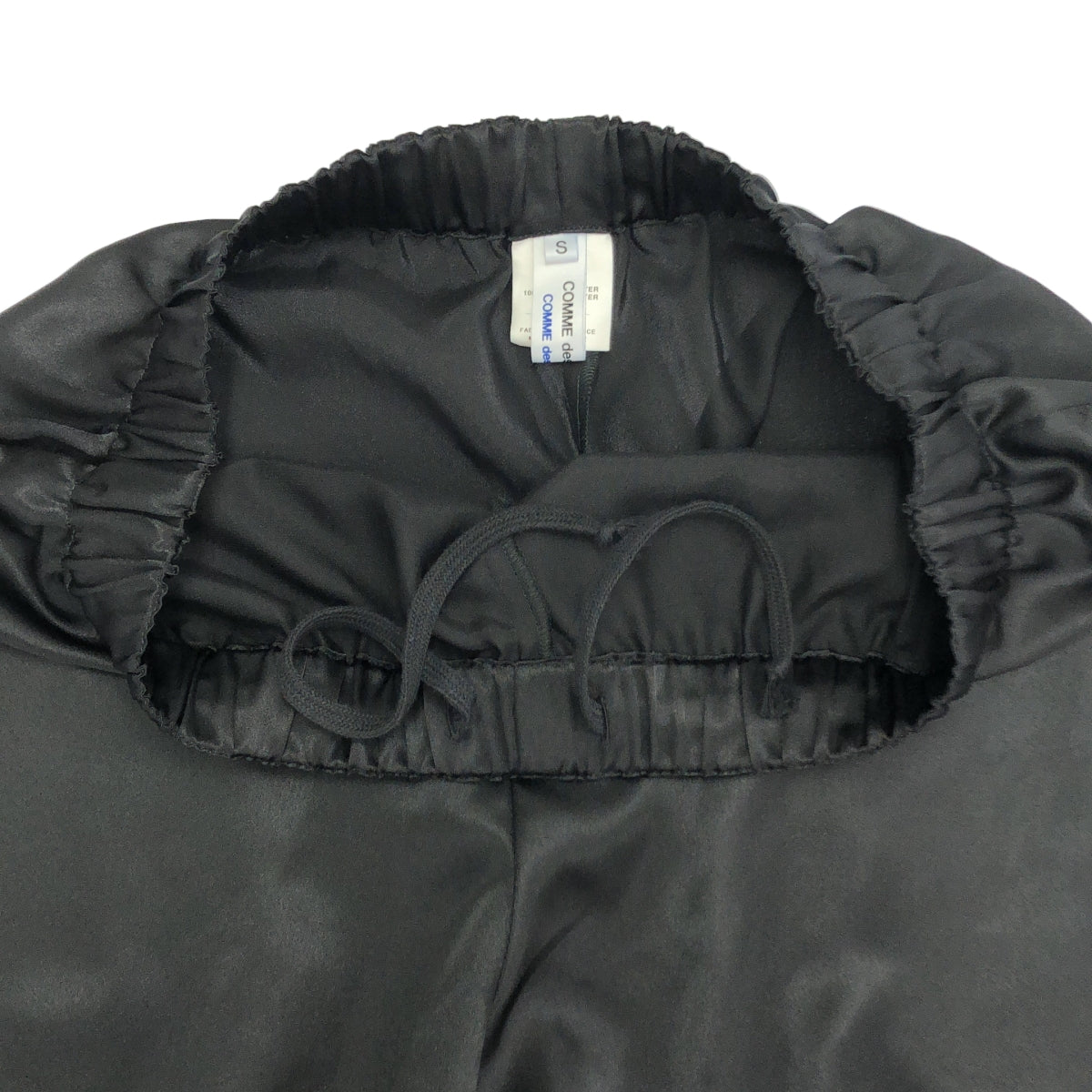COMME des GARCONS COMME des GARCONS / 콤콤 | 폴리에스테르 스칼랩 드로스트링 웨스트 고무 이지 팬츠 | S |