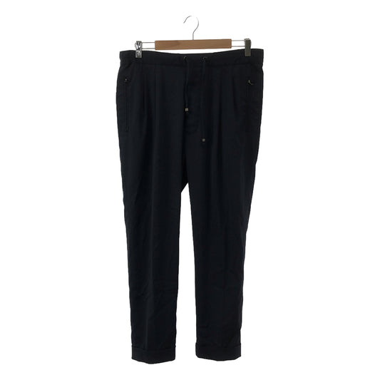 MESSAGERIE | Wool polyester 2-tuck easy pants | 48 | Navy | Men's