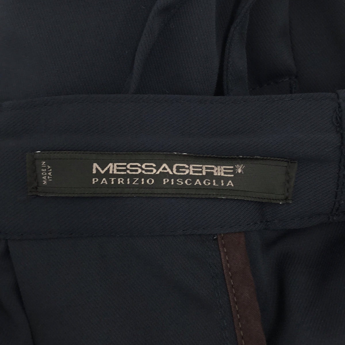 MESSAGERIE | Wool polyester 2-tuck easy pants | 48 | Navy | Men's