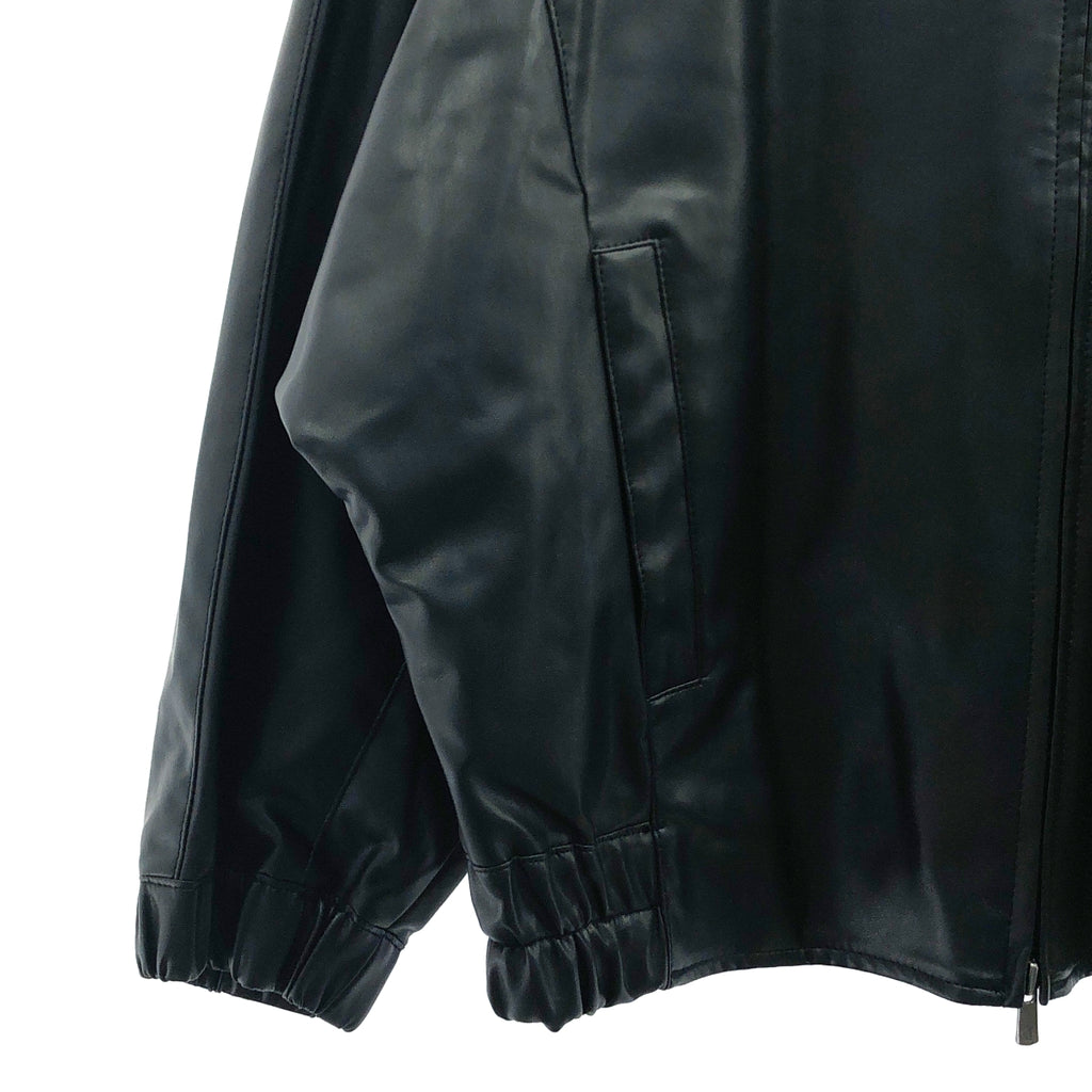 【新品】  LOHEN / ローヘン | ビックカラー 2way エコレザー ブルゾン | F | ブラック | レディース