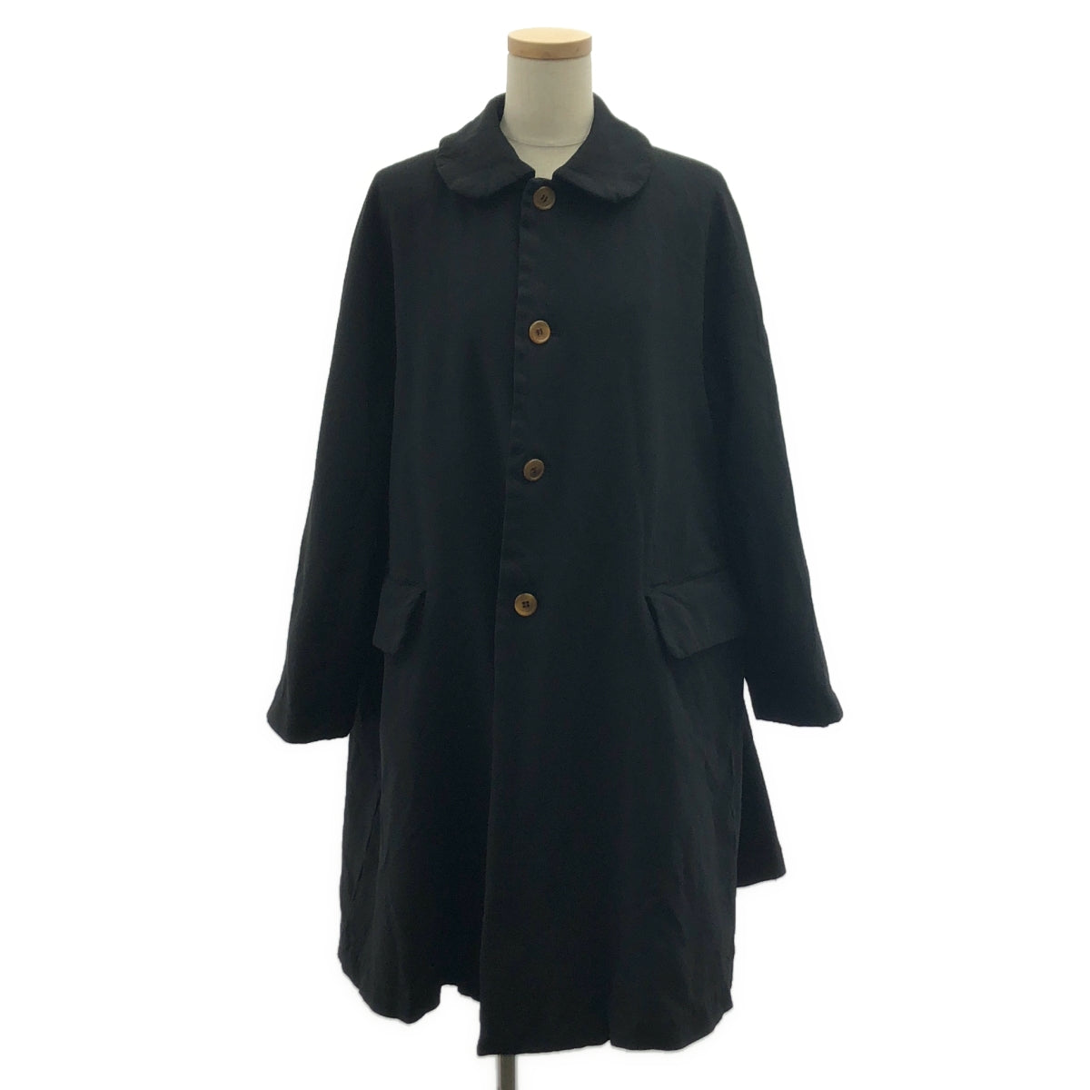 COMME des GARCONS | 2013 秋冬 | 聚酯縮水圓領單排扣大衣 | XS 碼 |