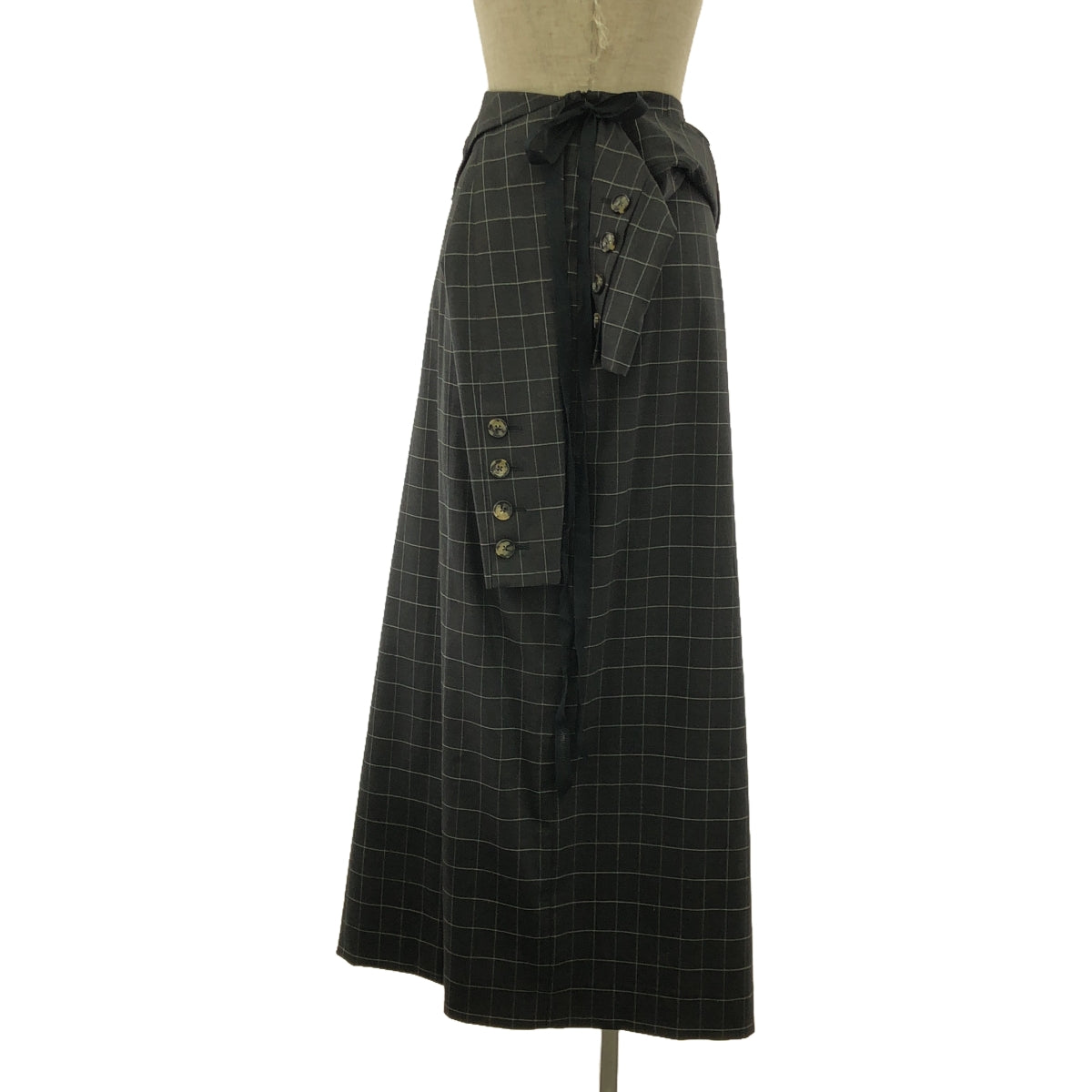 [New] MARINA YEE | 2024SS | REWORKED SLEEVEDRESS SKIRT | S | Charcoal Gray | Women's