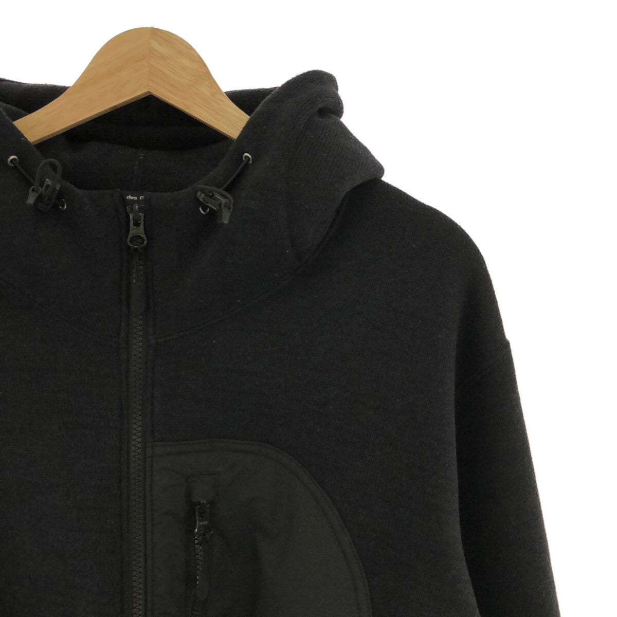 【美品】  COMME des GARCONS HOMME / コムデギャルソンオム | 2021AW | ジップアップフリースパーカー | L | ブラック | メンズ