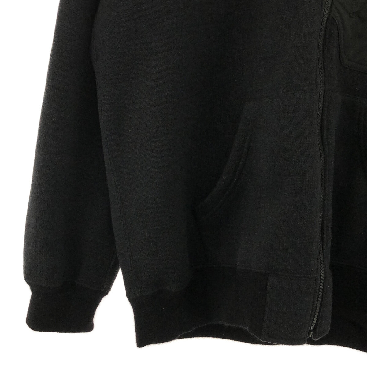 【美品】  COMME des GARCONS HOMME / コムデギャルソンオム | 2021AW | ジップアップフリースパーカー | L | ブラック | メンズ