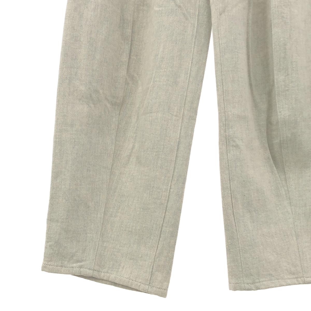 [狀況良好] soduk | 2024秋冬 |皮革貼片寬錐形褲 | S |靛藍 |女性的