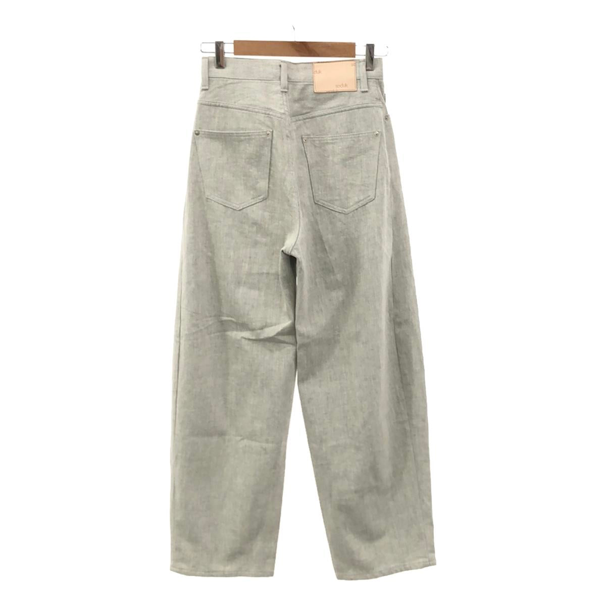 [狀況良好] soduk | 2024秋冬 |皮革貼片寬錐形褲 | S |靛藍 |女性的