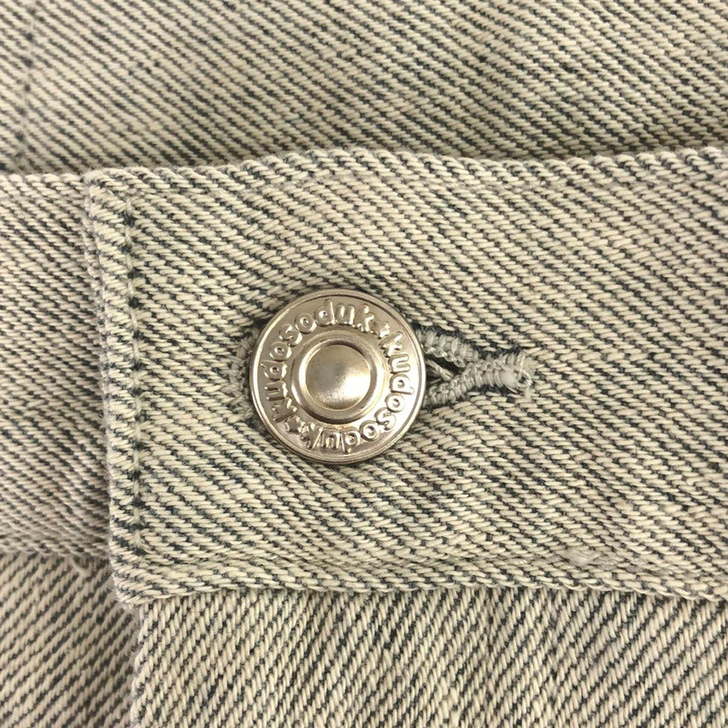 【美品】  soduk / スドーク | 2024AW | レザーパッチ ワイド テーパード パンツ | S | インディゴ | レディース
