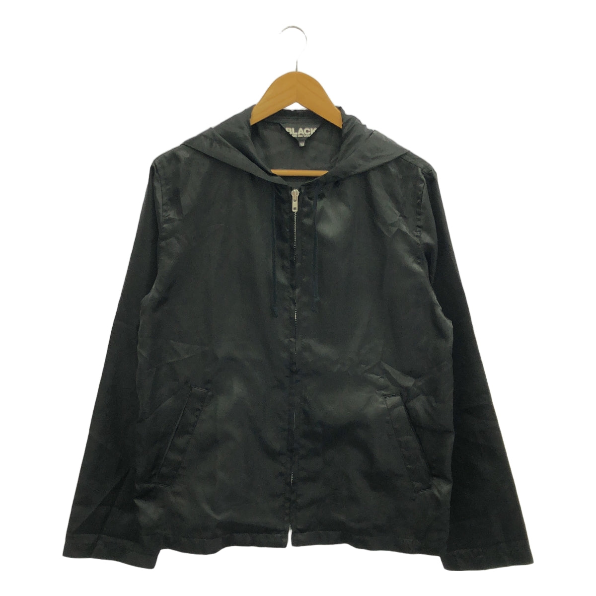 BLACK COMME des GARCONS / ブラックコムデギャルソン | 2022AW | バックロゴ フーデッドジャケット | M | ブラック | レディース