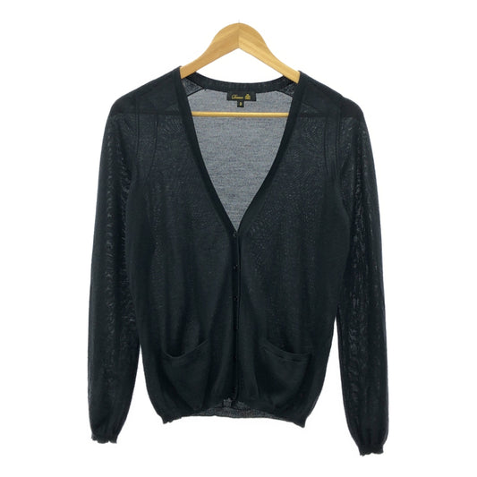 Drawer | 18G Cashmere Silk V-neck Cardigan | 2 | Black | Women's