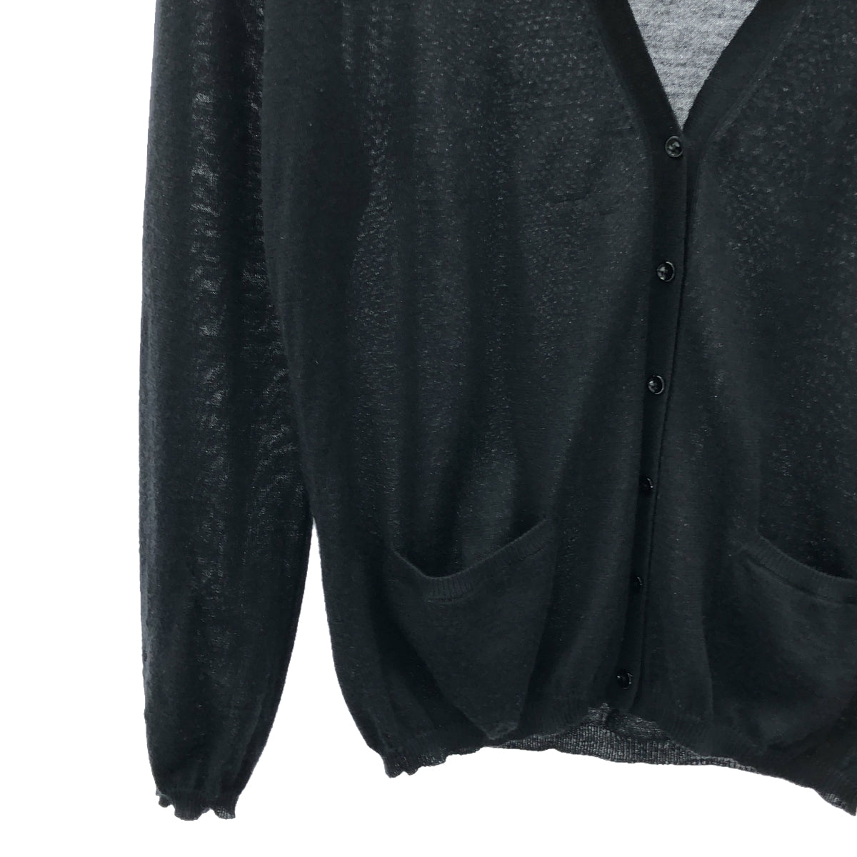 Drawer | 18G Cashmere Silk V-neck Cardigan | 2 | Black | Women's