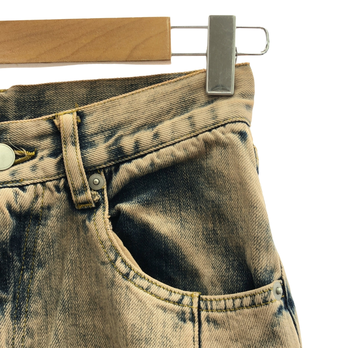 YOKE / ヨーク | 2025SS | Bleach & Over Dye Denim Wide Straight 5P Pants / ブリーチ&オーバーダイデニムワイドストレート5Pパンツ / ユニセックス | 1 | インディゴ/ブラウン系 | メンズ