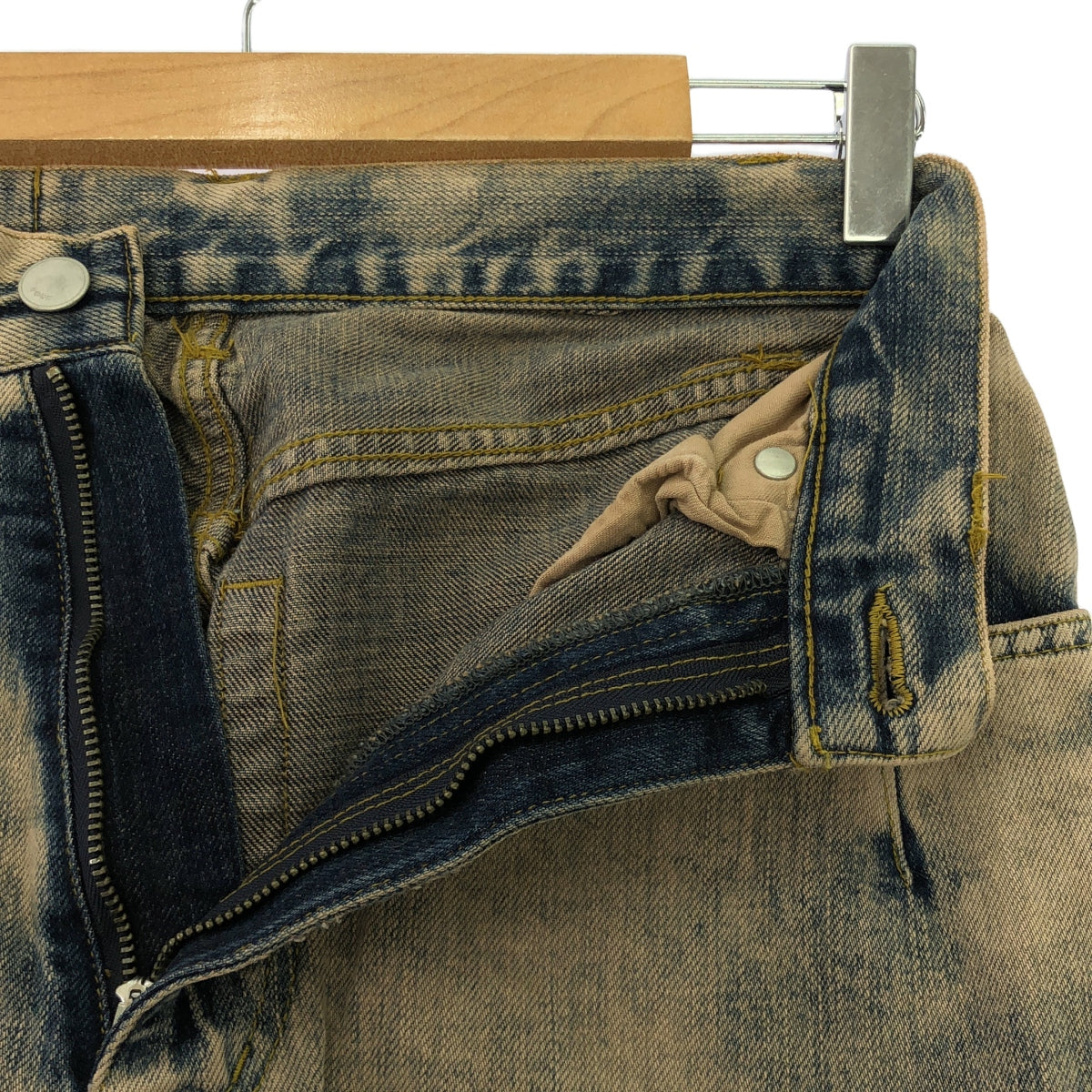 YOKE / ヨーク | 2025SS | Bleach & Over Dye Denim Wide Straight 5P Pants / ブリーチ&オーバーダイデニムワイドストレート5Pパンツ / ユニセックス | 1 | インディゴ/ブラウン系 | メンズ