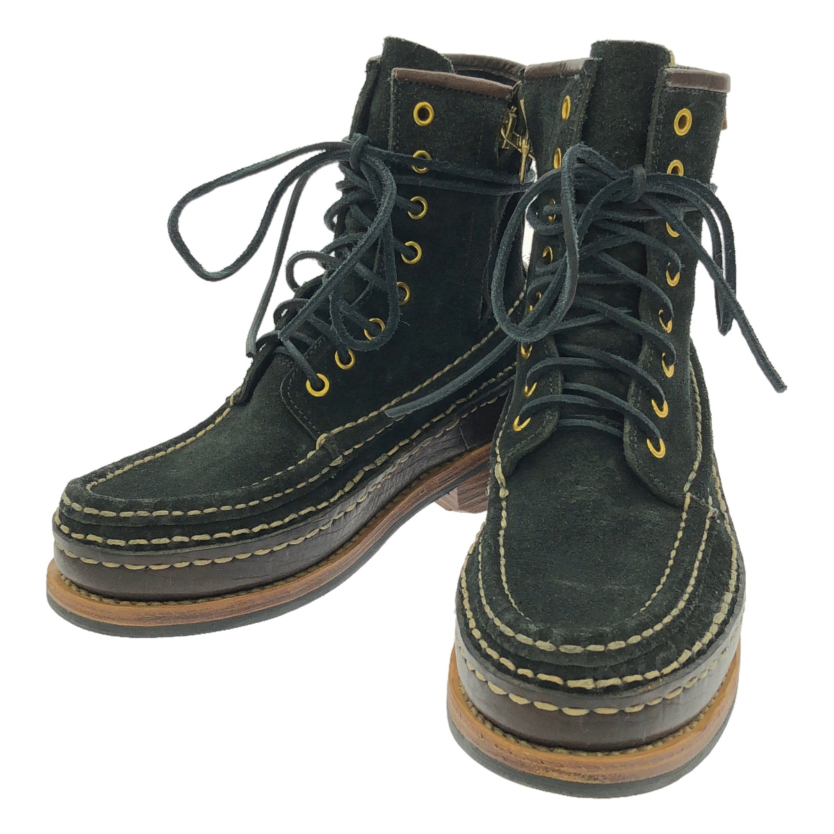 visvim | GRIZZLY BOOTS HI-FOLK BISON | Grizzly suede leather side zip boots | 8.5 | Dark navy | Men's