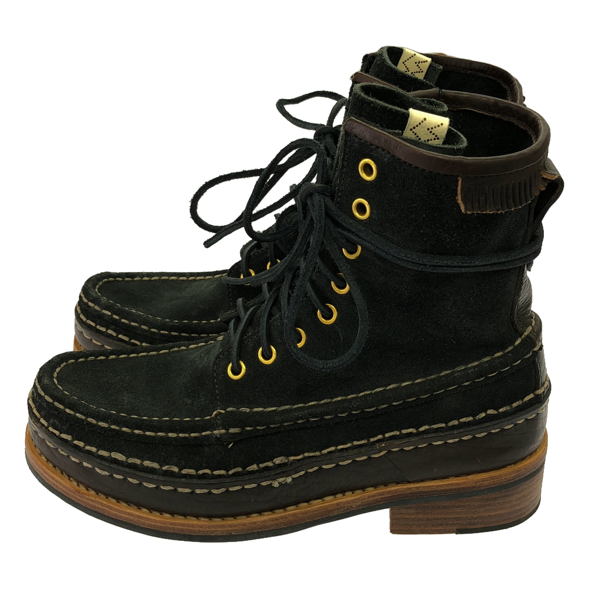 visvim | GRIZZLY BOOTS HI-FOLK BISON | Grizzly suede leather side zip boots | 8.5 | Dark navy | Men's