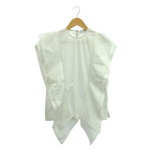 JW Anderson | Sleeveless Ruffled Cotton Blouse | Size 2 | White | Women's