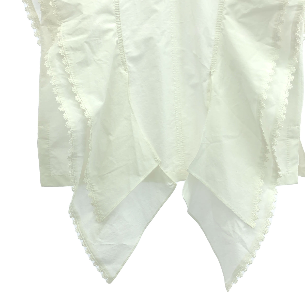 JW Anderson | Sleeveless Ruffled Cotton Blouse | Size 2 | White | Women's