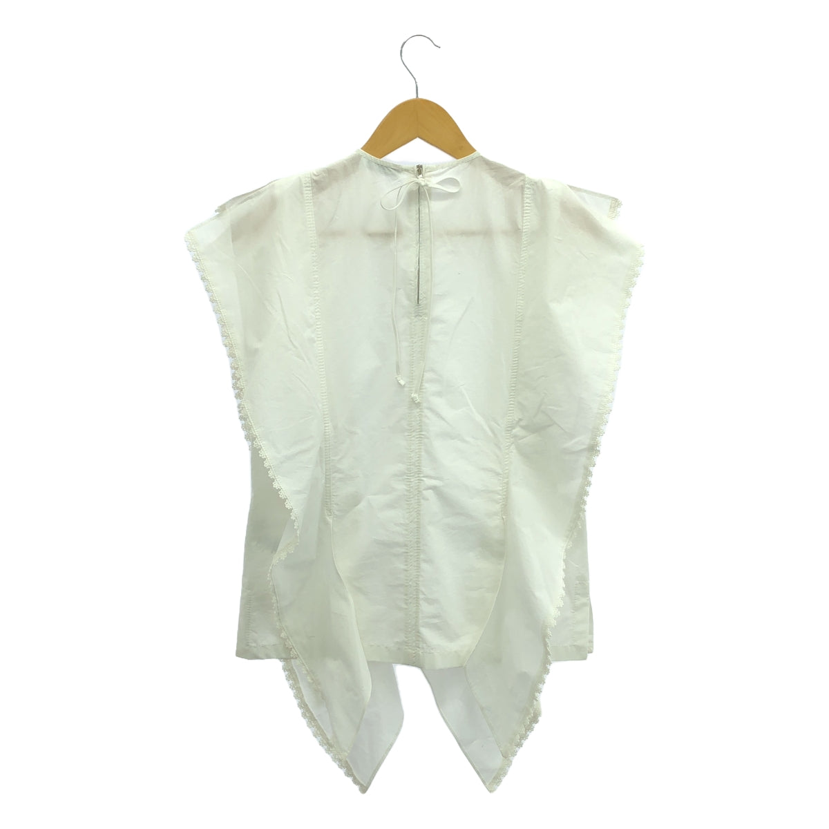 JW Anderson | Sleeveless Ruffled Cotton Blouse | Size 2 | White | Women's