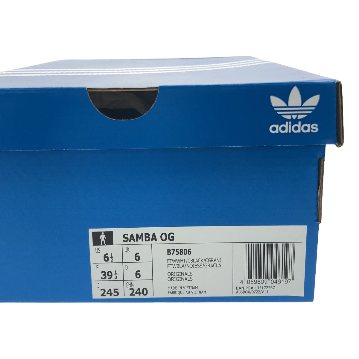 【미품】 adidas / 아디다스 | SAMBA OG 삼바 로우 컷 스니커즈 | 24.5 | 화이트 / 블랙 | 여성