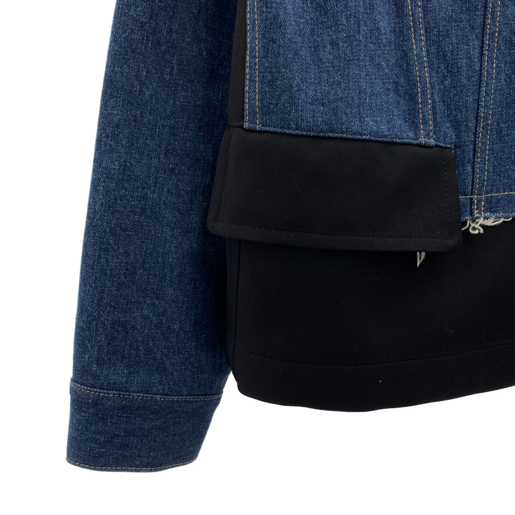 tao COMME des GARCONS / タオコムデギャルソン | 2024SS | 異素材切替 デニム ノーカラー ジャケット | M |
