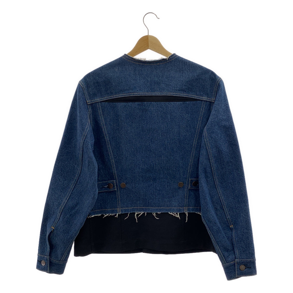 tao COMME des GARCONS / タオコムデギャルソン | 2024SS | 異素材切替 デニム ノーカラー ジャケット | M |