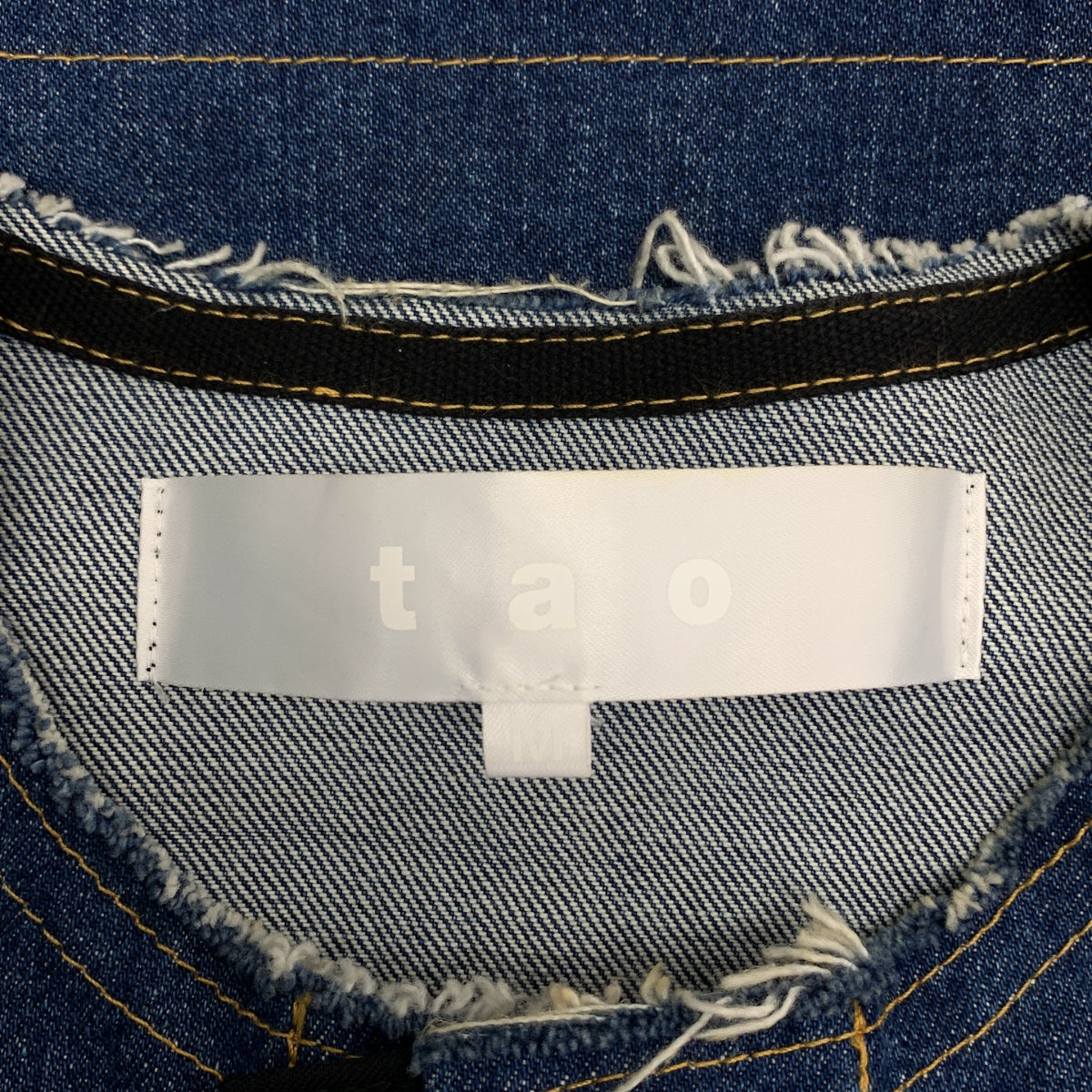 tao COMME des GARCONS / タオコムデギャルソン | 2024SS | 異素材切替 デニム ノーカラー ジャケット | M |
