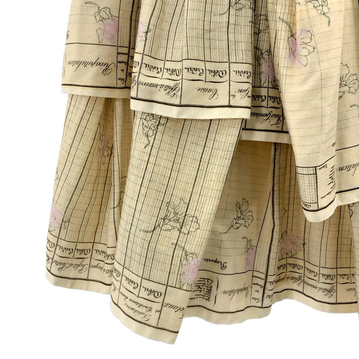 COMME des GARÇONS 針織 | 棉質印花層疊半身裙 | S 碼 | 女款