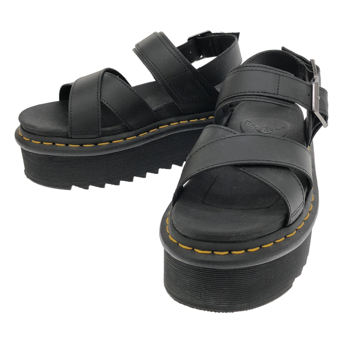 Dr.Martens / 닥터 마틴 | Voss II Quad / 크로스 스트랩 플랫폼 샌들 | 5 | 블랙 | 여성