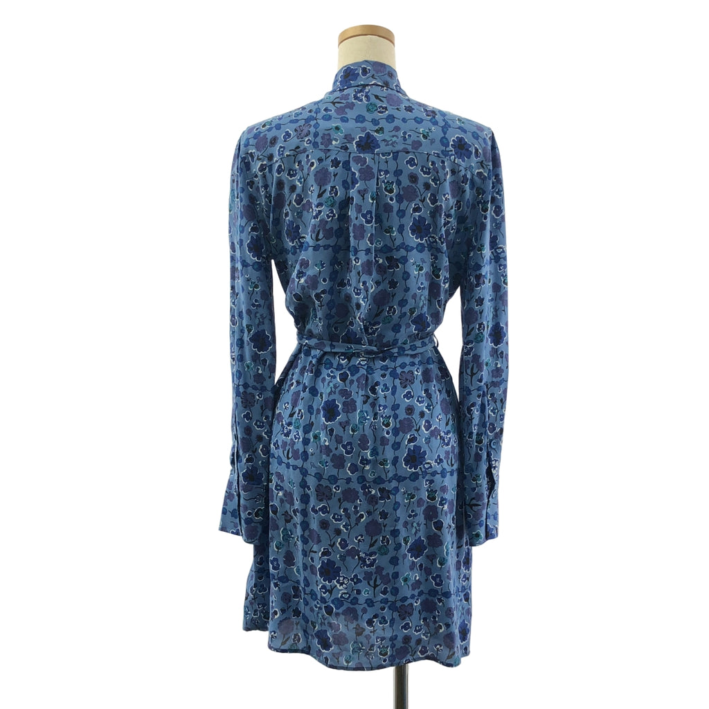 EQUIPMENT / 에킵몬 | silk 100% / 실크 총무늬 로고 버튼 롱 셔츠 블라우스 | XS |