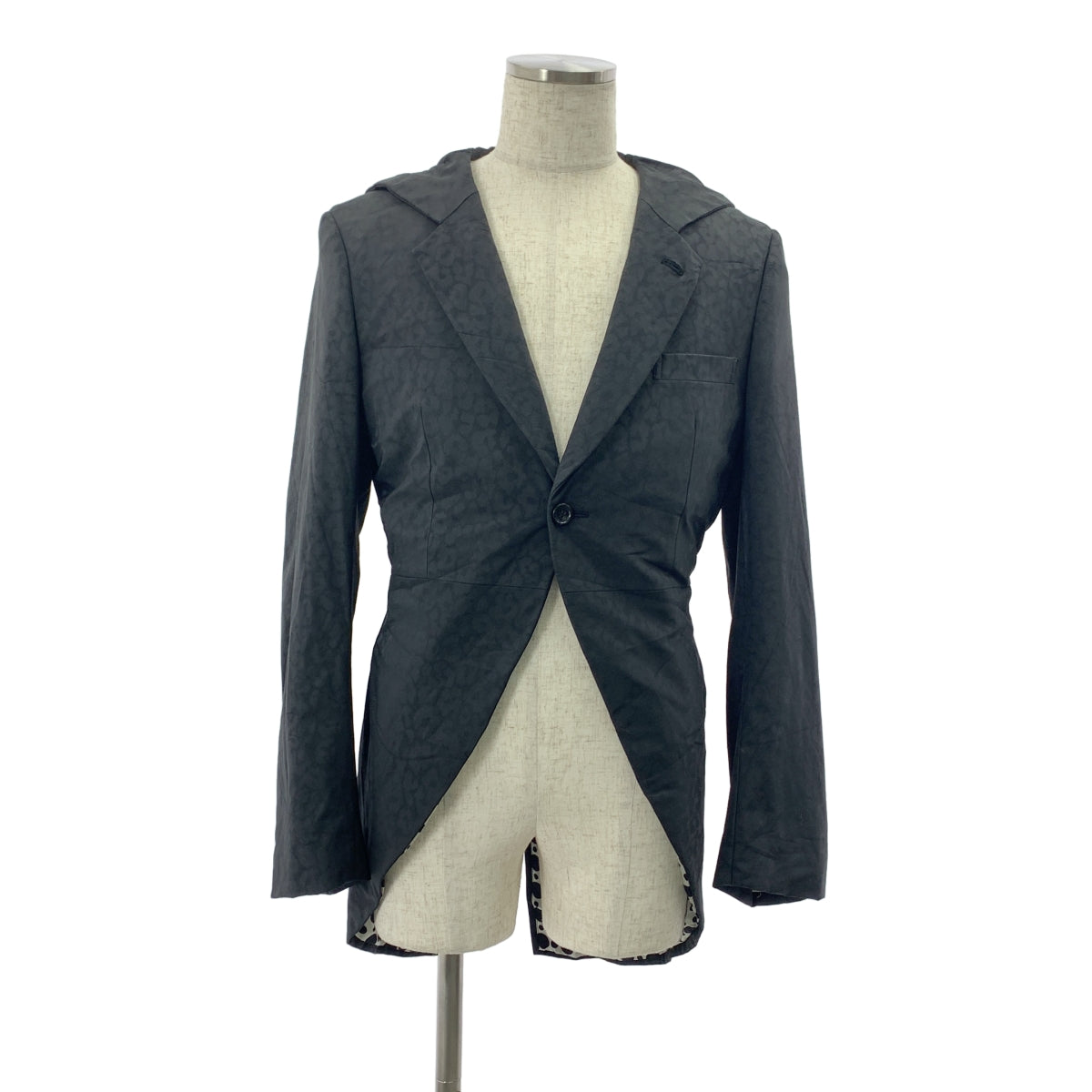 COMME des GARCONS HOMME PLUS / コムデギャルソンオムプリュス | 2009SS | ポリエステル 樹脂加工 変形 ドローストリング シングル ジャケット フーディ / 柄総裏地 | M | メンズ