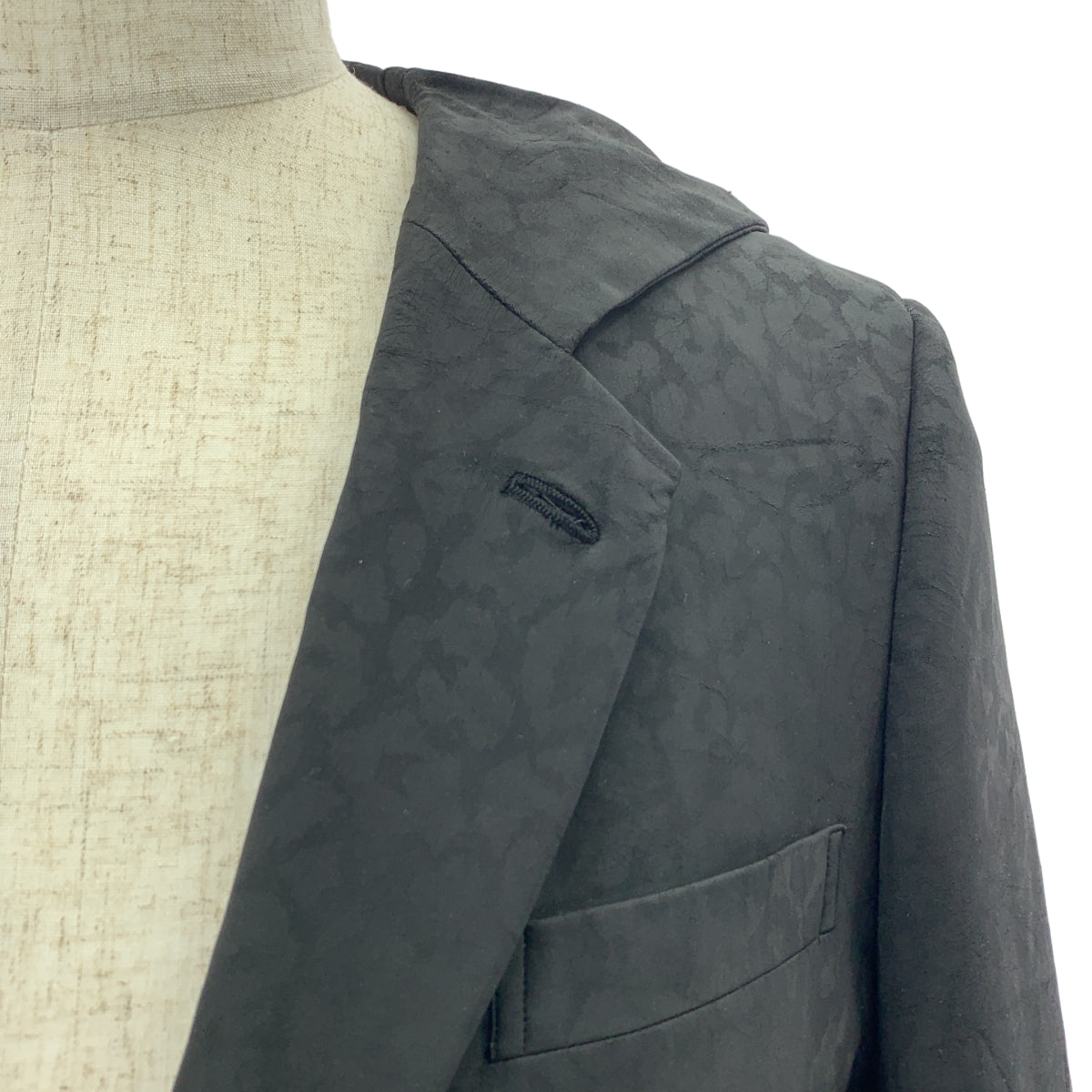 COMME des GARCONS HOMME PLUS / コムデギャルソンオムプリュス | 2009SS | ポリエステル 樹脂加工 変形 ドローストリング シングル ジャケット フーディ / 柄総裏地 | M | メンズ