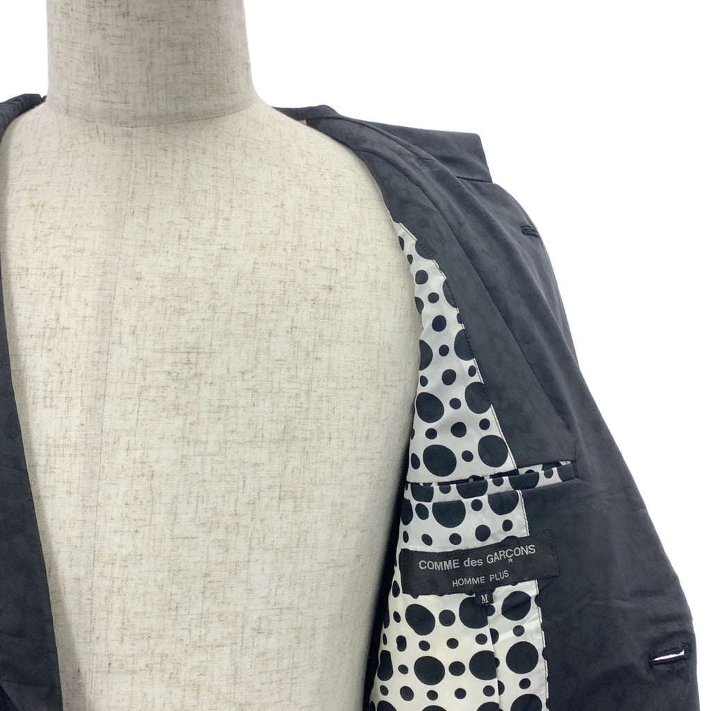 COMME des GARCONS HOMME PLUS / コムデギャルソンオムプリュス | 2009SS | ポリエステル 樹脂加工 変形 ドローストリング シングル ジャケット フーディ / 柄総裏地 | M | メンズ