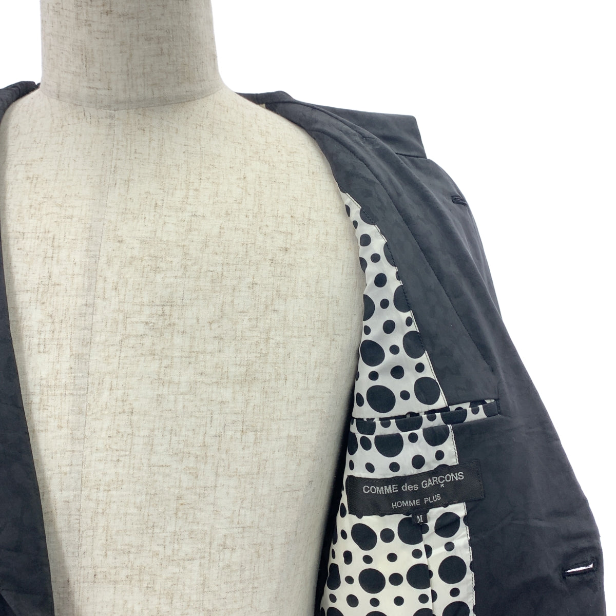 COMME des GARCONS HOMME PLUS / コムデギャルソンオムプリュス | 2009SS | ポリエステル 樹脂加工 変形 ドローストリング シングル ジャケット フーディ / 柄総裏地 | M | メンズ