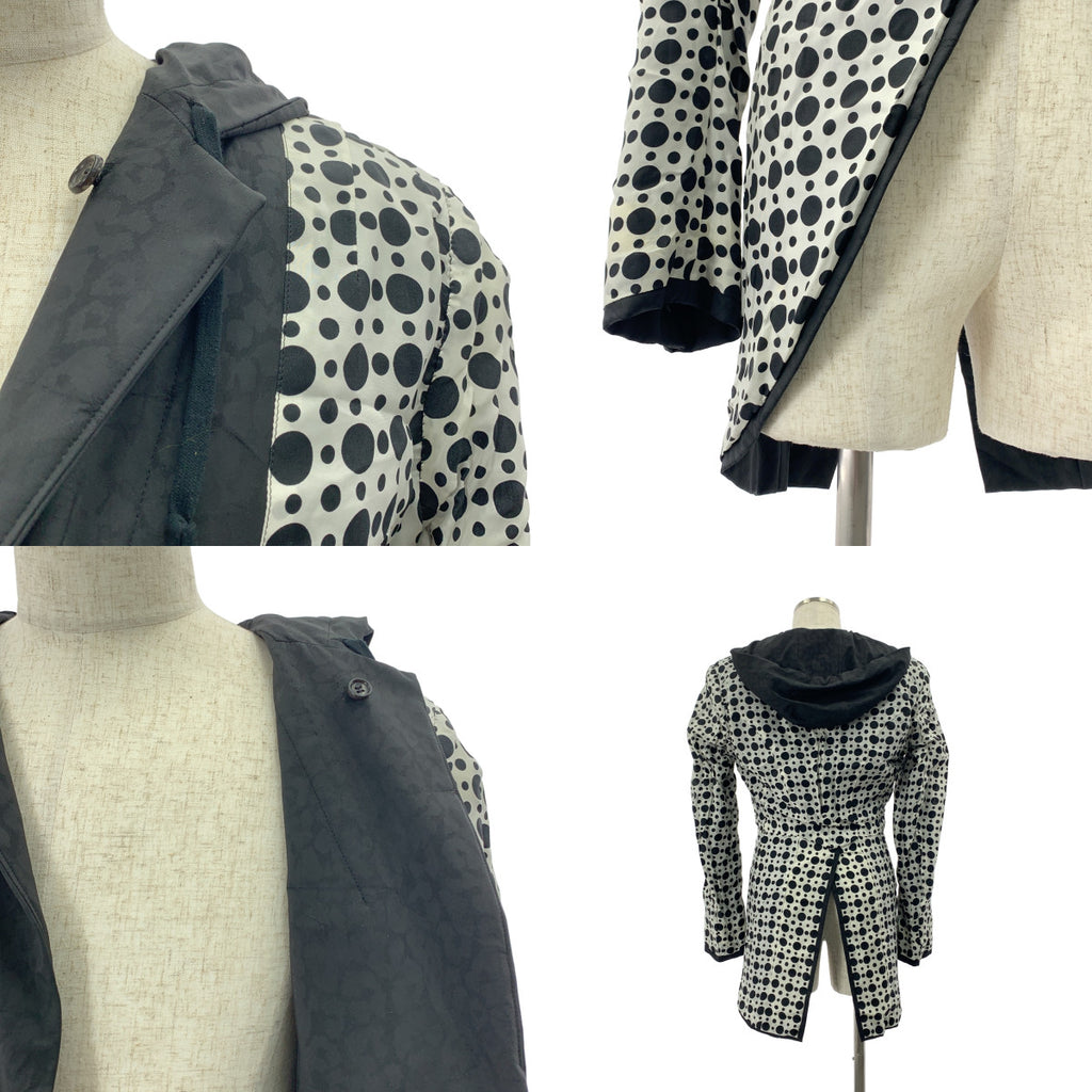 COMME des GARCONS HOMME PLUS / コムデギャルソンオムプリュス | 2009SS | ポリエステル 樹脂加工 変形 ドローストリング シングル ジャケット フーディ / 柄総裏地 | M | メンズ