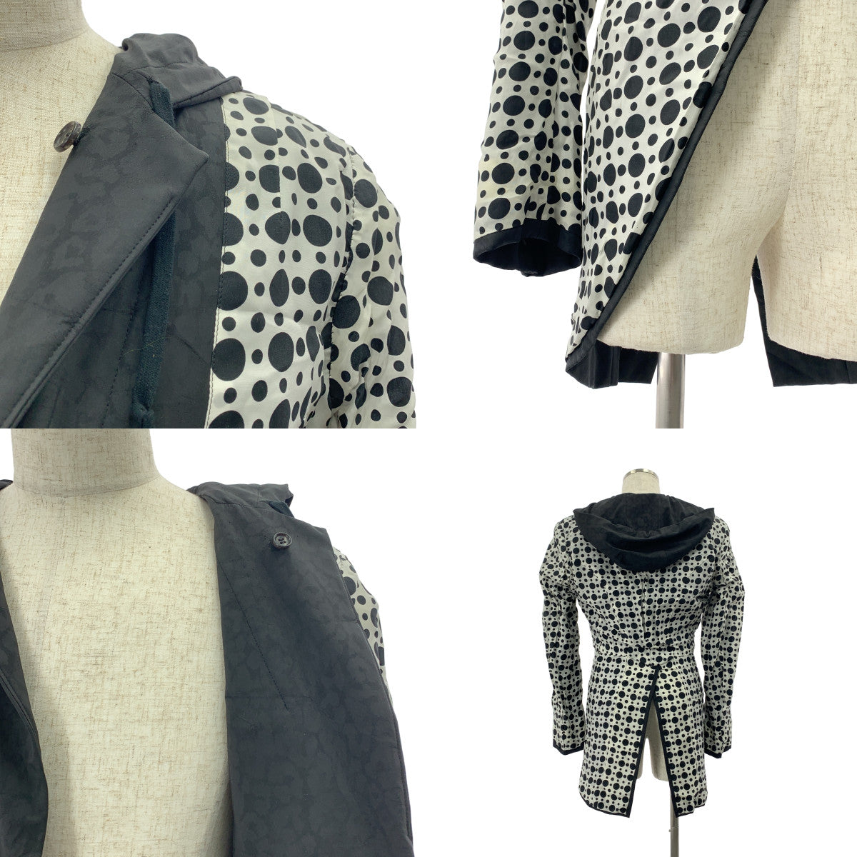 COMME des GARCONS HOMME PLUS / コムデギャルソンオムプリュス | 2009SS | ポリエステル 樹脂加工 変形 ドローストリング シングル ジャケット フーディ / 柄総裏地 | M | メンズ