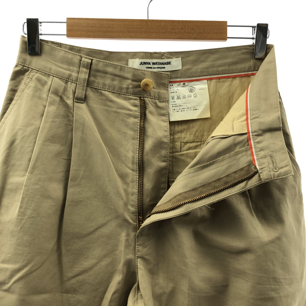 JUNYA WATANABE COMME des GARCONS / ジュンヤワタナベ | 2011SS | コットン 2タック テーパードパンツ | S | ベージュ | レディース
