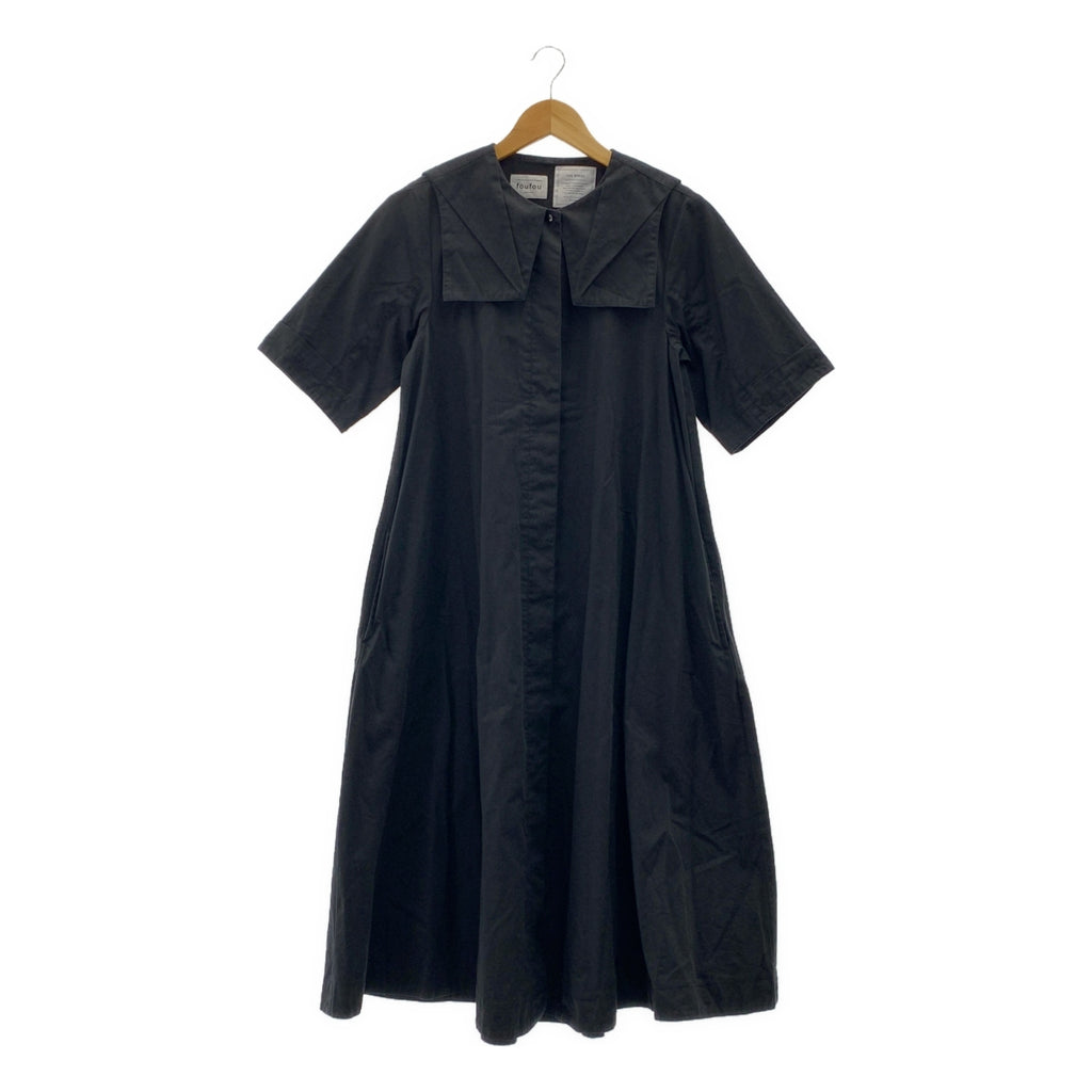 foufou | THE DRESS 棉質水手領短袖喇叭長洋裝 | 0 碼 | 女款
