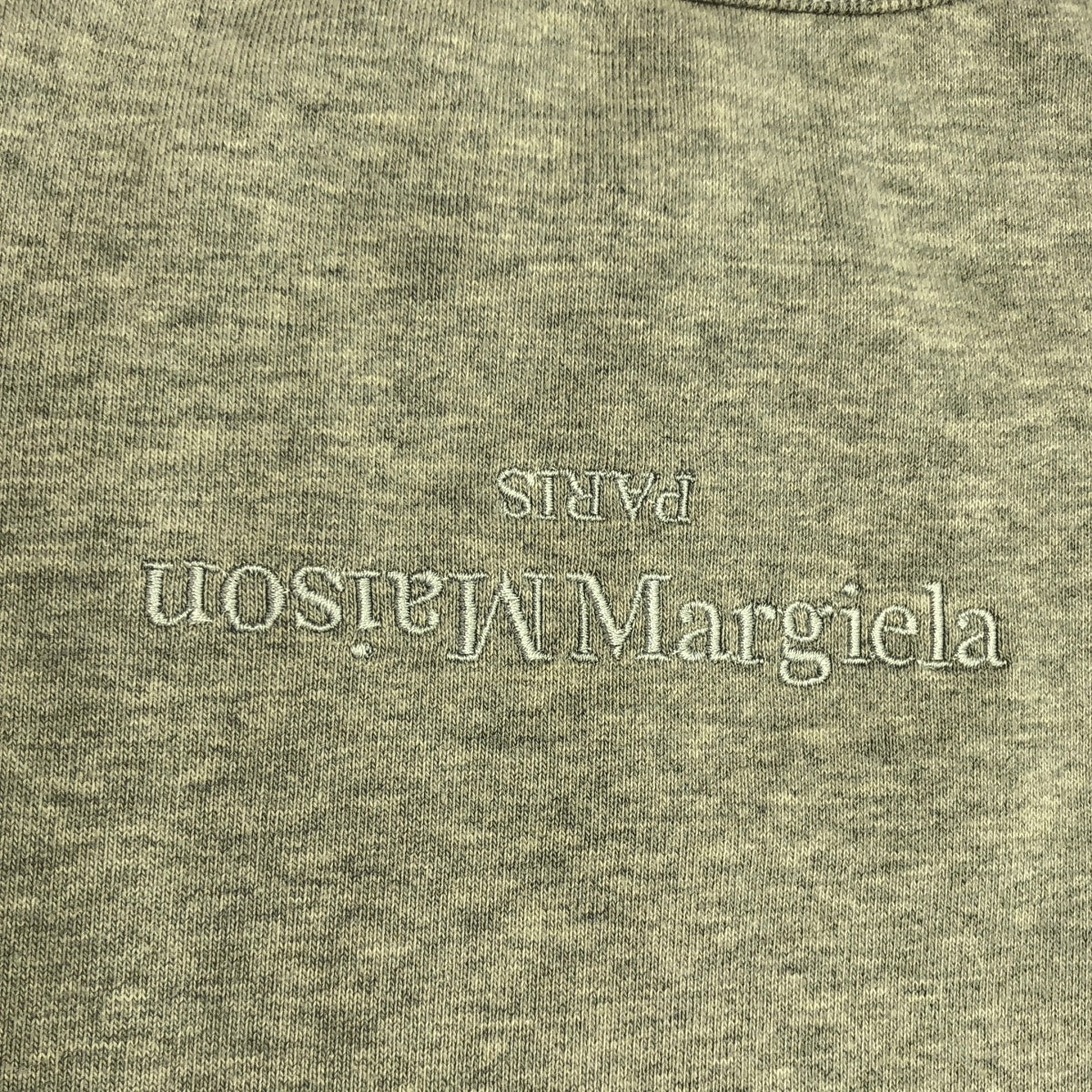 【신품】 Maison Margiela / 메종 마르제라 | 2021AW | 반전 로고 자수 크루넥 스웨트 | 44 | 회색 | 남성