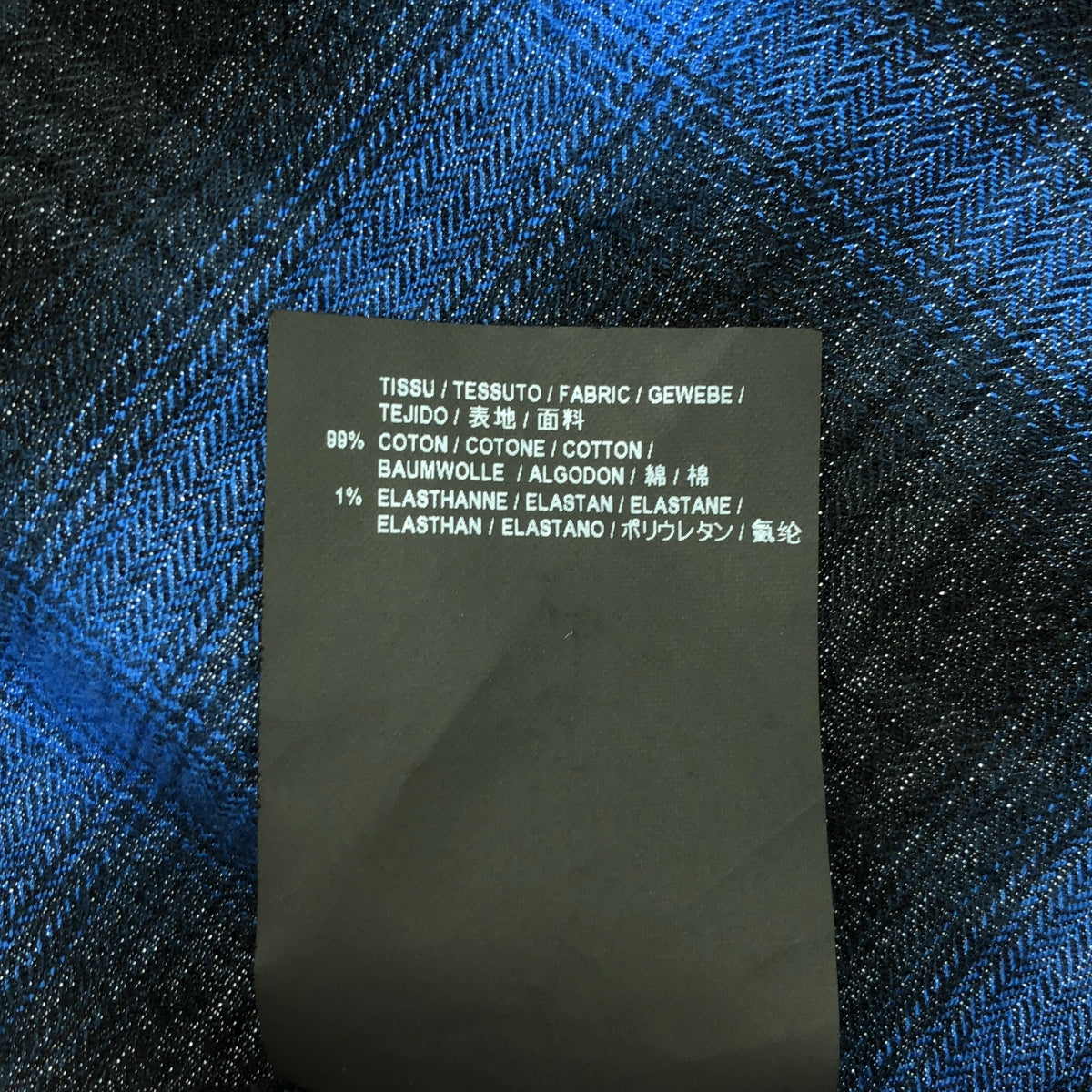 聖羅蘭巴黎 | 415167 / 漸層色格紋開領襯衫 | 37（14 1/2）|藍色/黑色 |男士