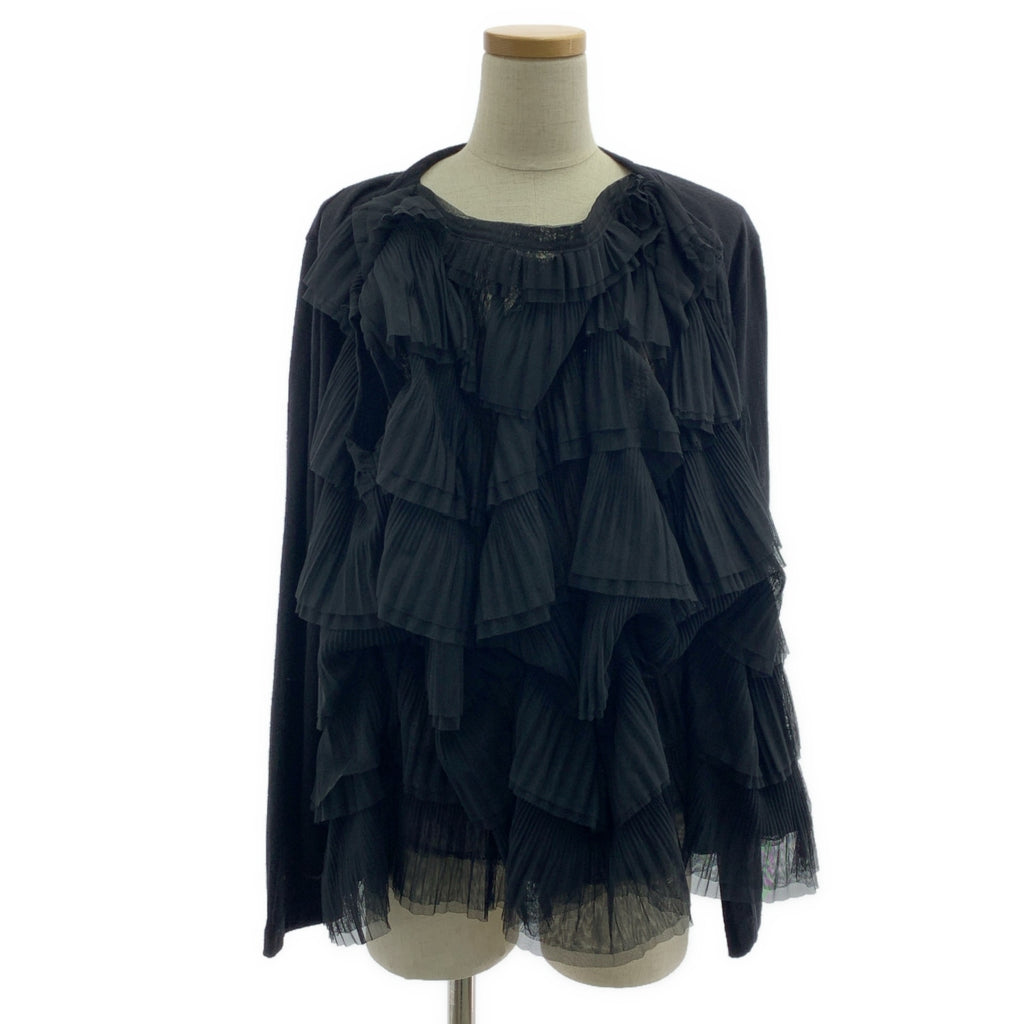 COMME des GARÇONS | 2021 秋冬系列 | 羊毛與薄紗層疊長袖上衣 | S 碼 |