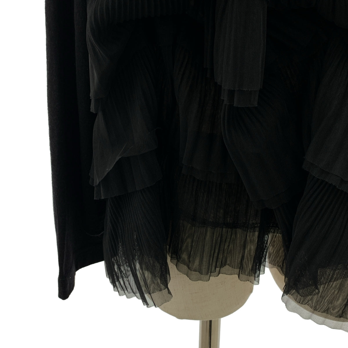 COMME des GARÇONS | 2021 秋冬系列 | 羊毛與薄紗層疊長袖上衣 | S 碼 |